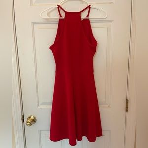 Red A-line mini dress